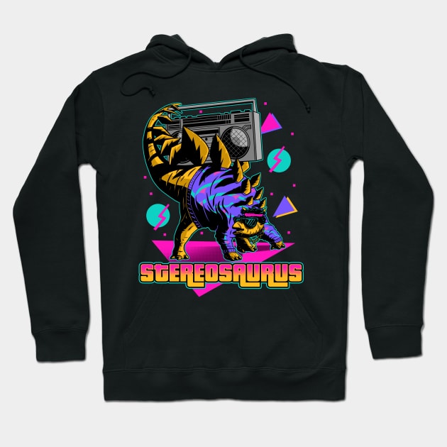 Stereosaurus - A Rad Dinosaur Hoodie by Sachpica